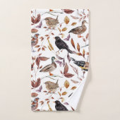 Herbst-Vogelmuster Badhandtuch Set (Handtuch)