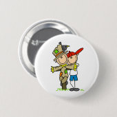Herbst Vogelscheuche Button (Vorne & Hinten)