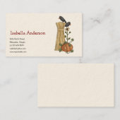 Herbst-Vogelscheuchen · Krähe u. Kürbis Visitenkarte (Vorne/Hinten)