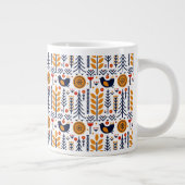 Herbst-Vogelvolk-Muster Jumbo-Tasse (Rechts)