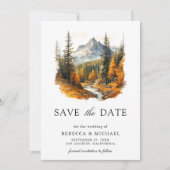 Herbst Wald Berg Foto QR-Code Hochzeit Save The Date (Vorderseite)