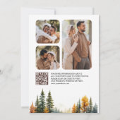 Herbst Wald Berg Foto QR-Code Hochzeit Save The Date (Rückseite)
