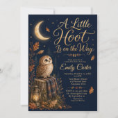 Herbst-Wald-Eule-Baby-Party Einladung (Vorderseite)