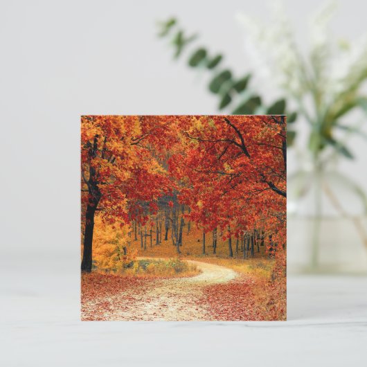 Herbst-Wald Feiertagskarte (Stehend Vorderseite)