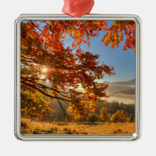 Herbst-Wald in den Bergen Ornament Aus Metall