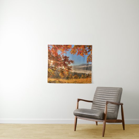 Herbst-Wald in den Bergen Wandteppich (Beispiel (Horizontal))