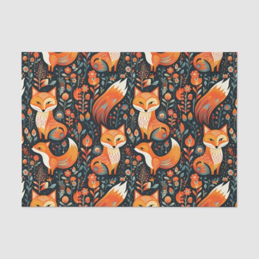 Herbst-Wald-Tier-Fuchs-Decoupage-Papier Seidenpapier (Vorderseite)