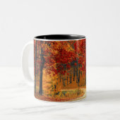 Herbst-Wald Zweifarbige Tasse (Vorderseite Links)