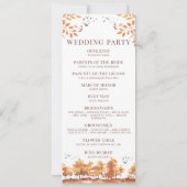 Herbst-Waldbaum-Blätter Hochzeitsprogramme (Rückseite)