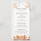 Herbst-Waldbaum-Blätter Hochzeitsprogramme (Vorderseite)