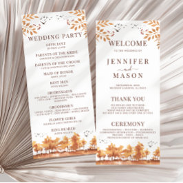 Herbst-Waldbaum-Blätter Hochzeitsprogramme