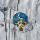 Herbst-Waldfreund-Rotwild-Waldillustration Button (Beispiel)
