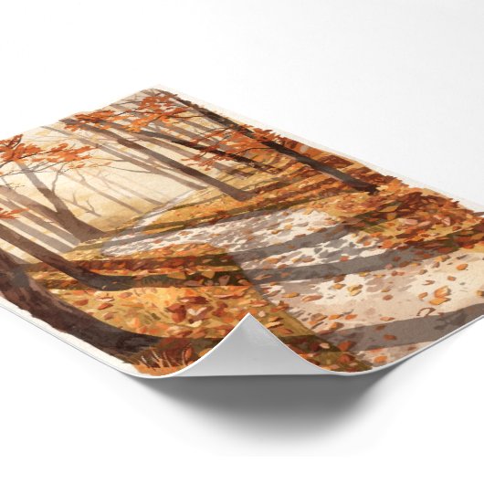 Herbst-Waldpfade-Poster Poster (Ecke)