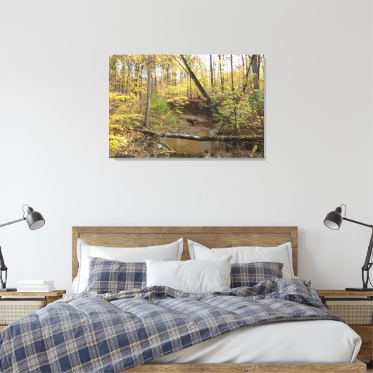 Herbst-Waldstrom Leinwanddruck (Insitu (Schlafzimmer))