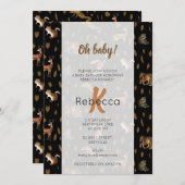 Herbst-Waldtiere Herbst Blätter Baby-Dusche Einladung (Vorne/Hinten)