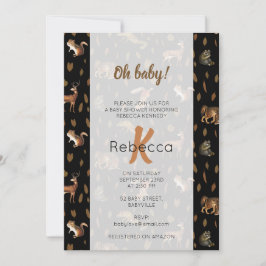 Herbst-Waldtiere Herbst Blätter Baby-Dusche Einladung