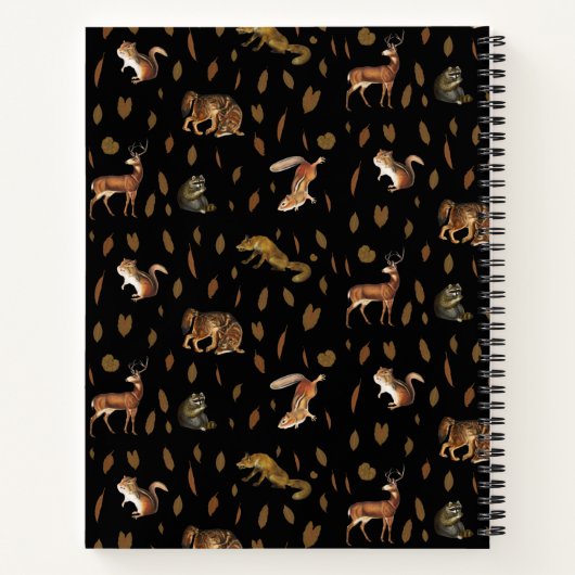 Herbst-Waldtiere Herbstleaves-Sketchbuch Notizblock (Rückseite)