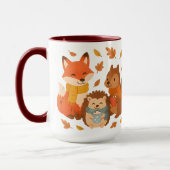 Herbst-Waldtiere Keramikbecher Tasse (Links)