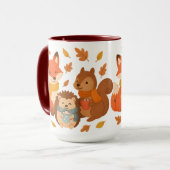 Herbst-Waldtiere Keramikbecher Tasse (Vorderseite Links)