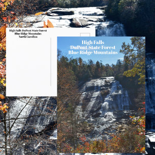 Herbst-Wasserfall High Falls DuPont State Forest N Postkarte