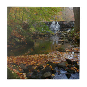 Herbst-Wasserfall und Bach Pennsylvania Natur Fliese