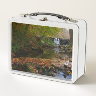 Herbst-Wasserfall und Bach Pennsylvania Natur Metall Brotdose