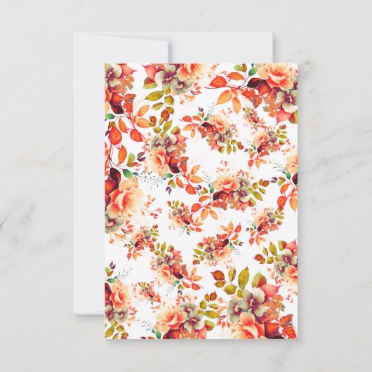 Herbst Wasserfarbe Blumengeburtstag Danke (Rückseite)