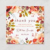 Herbst Wasserfarbe Blumengeburtstag Danke Begleitkarte (Vorderseite)
