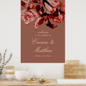 Herbst Wasserfarbe Blumenmaximalismus Hochzeit Wil Poster (Küche)