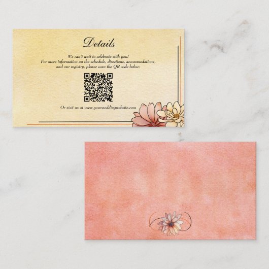 Herbst Wasserfarbe Flora Terracotta Begleitkarte (Vorne/Hinten)