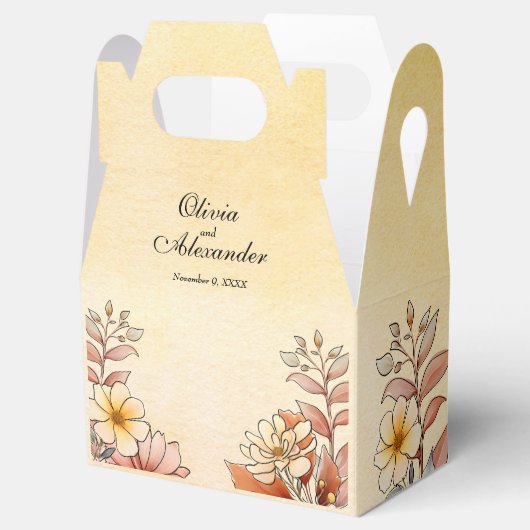 Herbst Wasserfarbe Flora Terracotta Geschenkschachtel (Geöffnet)