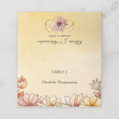 Herbst Wasserfarbe Flora Terracotta Platzkarte (Außenseite Aufgefaltet)