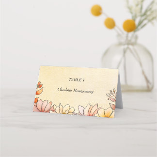 Herbst Wasserfarbe Flora Terracotta Platzkarte
