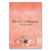 Herbst Wasserfarbe Flora Terracotta Tischnummer (Rückseite)