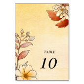 Herbst Wasserfarbe Flora Terracotta Tischnummer (Vorderseite)