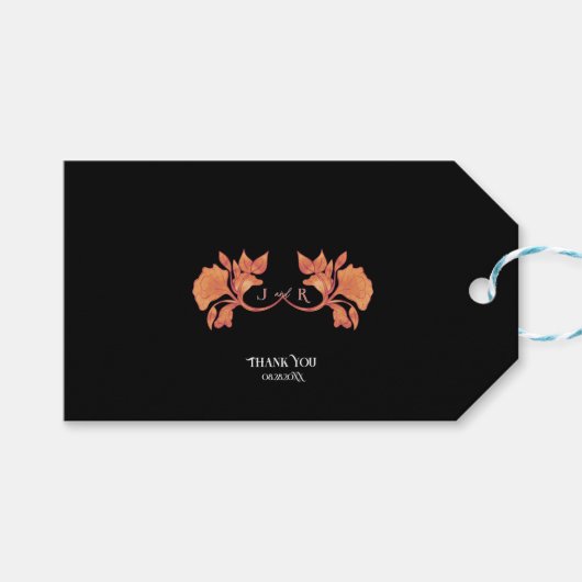 Herbst Wasserfarbe Jugendstil Hochzeit Geschenkanhänger (Vorderseite (Horizontal))