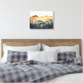 Herbst Wasserfarbe Kunst: Friedlicher Bergwald Leinwanddruck (Insitu (Schlafzimmer))