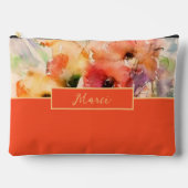 Herbst-Wasserfarbe-Mohn-Monogramm Zubehörtasche (Vorderseite)