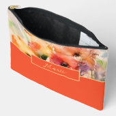 Herbst-Wasserfarbe-Mohn-Monogramm Zubehörtasche (Offen)
