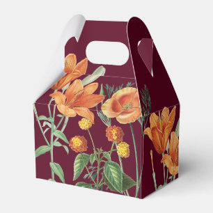 Herbst Wasserfarbe Orange Blumenburgund Geschenkschachtel