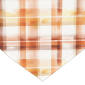 Herbst Wasserfarbe Orangefarbenes Kariertes Muster Kurzer Tischläufer (Ecke)