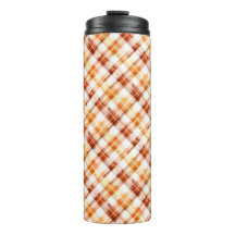 Herbst Wasserfarbe Orangefarbenes Kariertes Muster