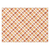 Herbst Wasserfarbe Orangefarbenes Kariertes Muster Tischdecke (Vorderseite (Horizontal))