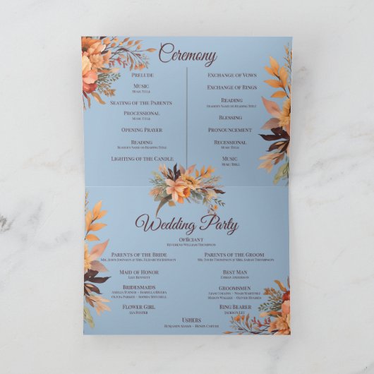 Herbst Wasserfarbe Rustikale Hochzeit Dankeskarte (Innenseite)