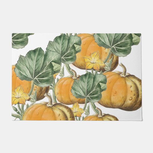 Herbst Wasserfarbe Vintage Pumpkins Fußmatte (Vorderseite)