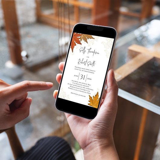 Herbst Wasserfarben-Blätter Eigene Hochzeit Einladung