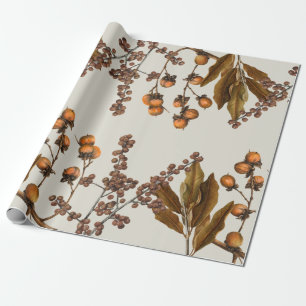 Herbst Wasserfarben Laub Blätter Geschenkpapier