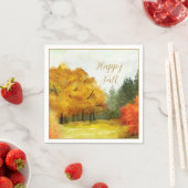 Herbst-Wasserfarbenbäume mit anpassbarem Text Serviette (Beispiel)