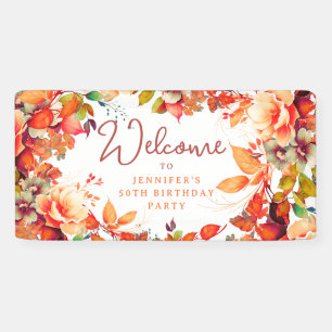 Herbst Wasserfarbenflora 50. Geburtstag Banner