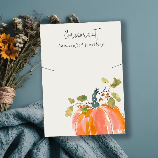 Herbst Wasserfarbenkürbis Visitenkarte